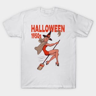 Vintage 1950s Halloween Witch T-Shirt